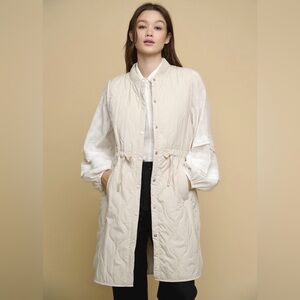 RINO & PELLE Brooke long padded vest in birch Size 34 /XS